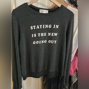 Wildfox Jumper Crewneck Sweatshirt Small Gray